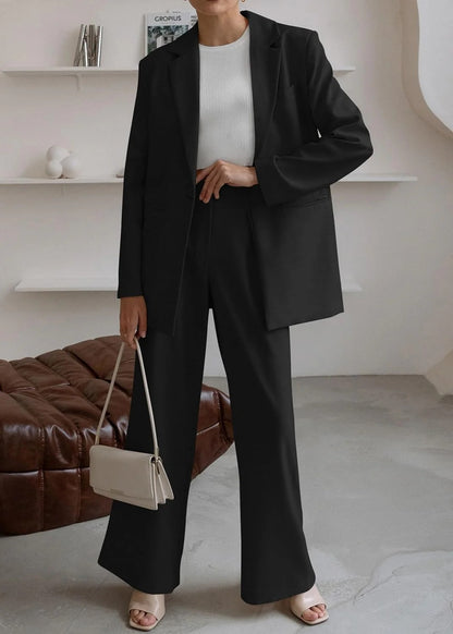 Einzelknopf Strickjacke und Hose Zweiteiler für Damen | Ideal für Herbst