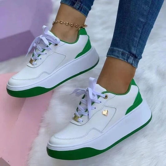 Klassische Colorblock Plateau Schnür Turnschuhe Für Damen | Ideal für alle Jahreszeiten