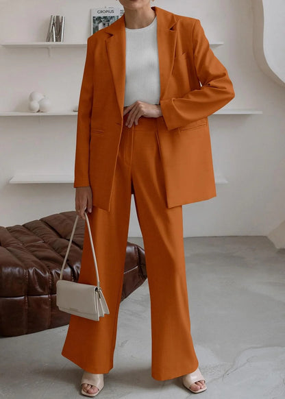 Einzelknopf Strickjacke und Hose Zweiteiler für Damen | Ideal für Herbst