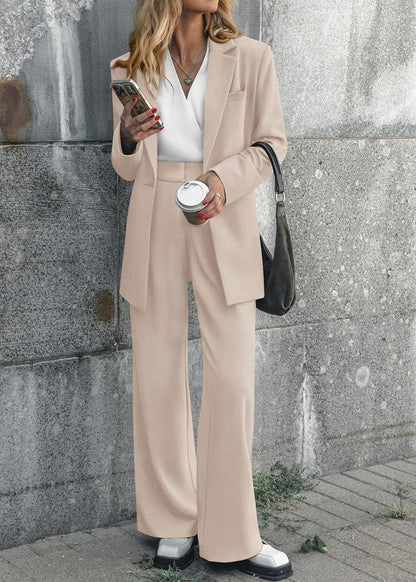 Einzelknopf Strickjacke und Hose Zweiteiler für Damen | Ideal für Herbst